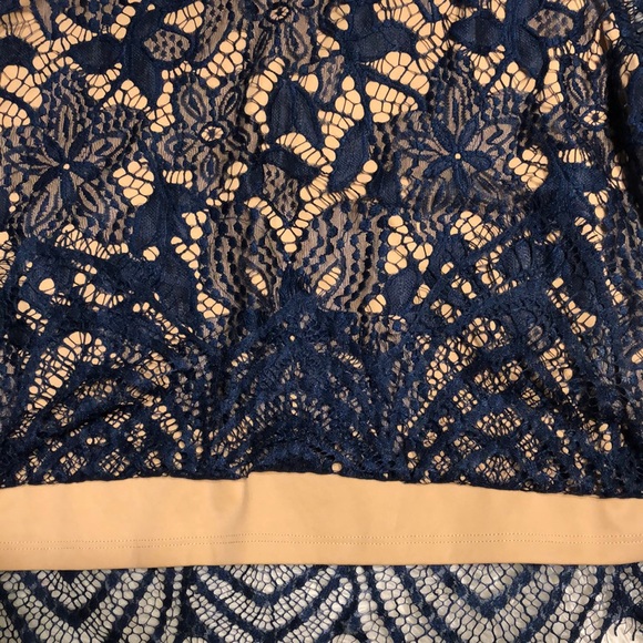 Express Navy blue and cream colored lace shirt! - Picture 3 of 3